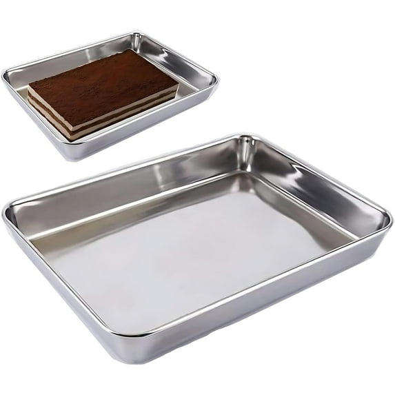 Quarter baking pan 14.2 inches by 11 inches, 304 stainless steel cookie baking pan, suitable for oven, toaster oven, cookies, and grilled meat, dishwasher safe and rust-resistant