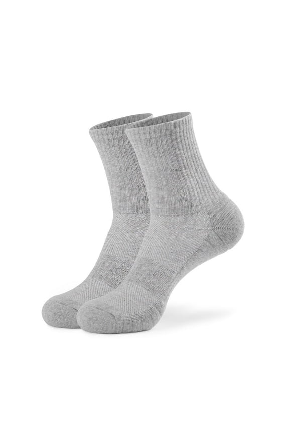 Quarter socks for Men & Women , Size Hiking and Sports , 5 Pairs Short socks Thick Cushion , Multi-Size Options for Running Gray