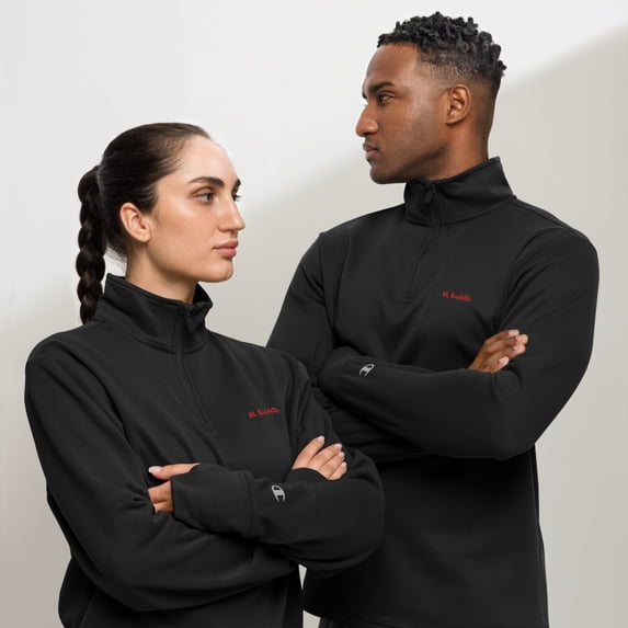 Quarter zip pullover (Black, L)