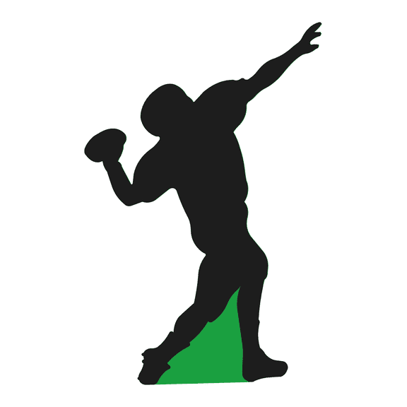 Quarterback Football Silhouette Cardboard Cutout Standee Standup