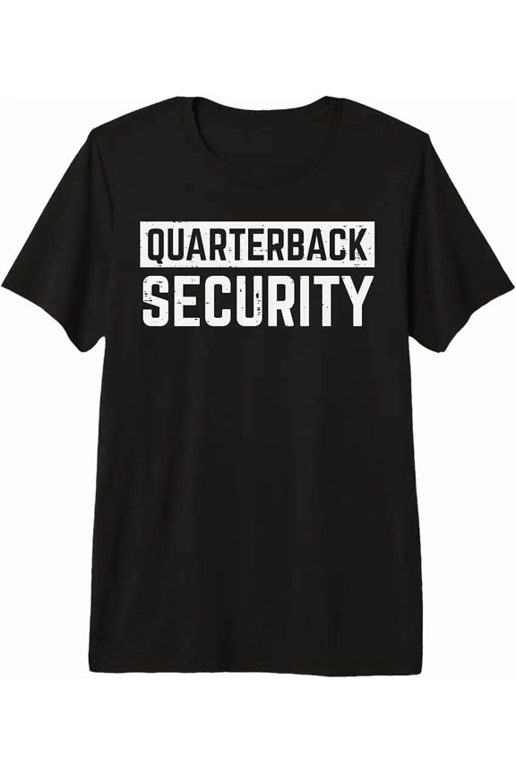 Quarterback Security Funny American Football Offense Lineman Premium Tri-Blend T-Shirt