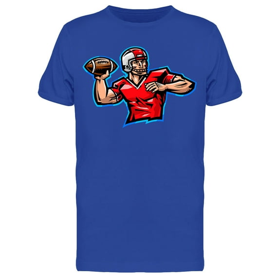 Quarterback Throwing Football T-Shirt Men -Image by Shutterstock, Male Small