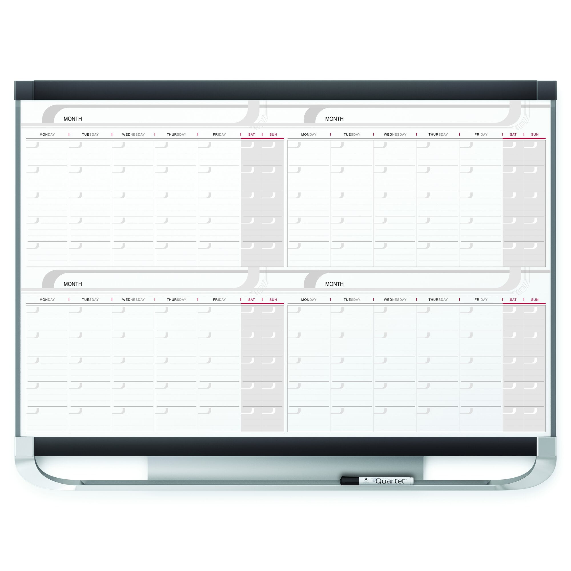 Prestige 2 Magnetic Total Erase Four-Month Calendar, 36 x 24, White Surface, Graphite Fiberboard/Plastic Frame Prestige 2 Magnetic Total Erase Four-Month Calendar, 36 x 24, White Surface, Graphite Fiberboard/Plastic Frame