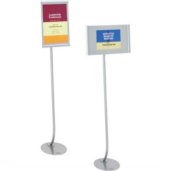 Quartet 59660 Adjustable Landscape/Portrait Sign Stand 59" Height x 9.5" Width x 14" Depth - Steel - Silver