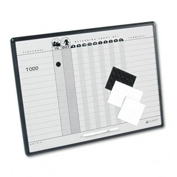 Quartet 781G Magnetic Employee In/Out Board Porcelain 24 x 18 Gray/Black Aluminum Frame