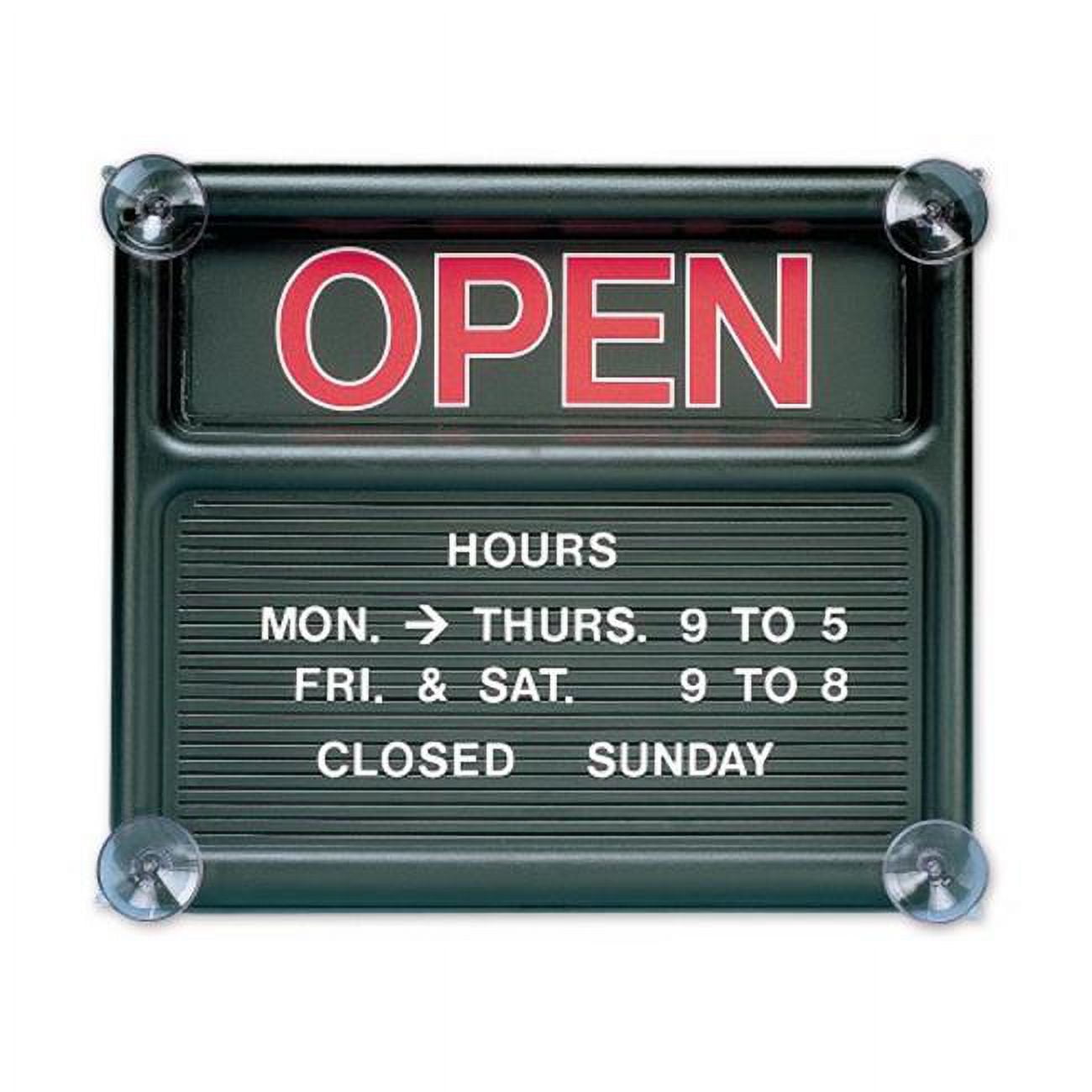 Quartet 8130-1 14.37 x 12.37 In. Black Open & Closed Sign, Message Board - Pack Of 3