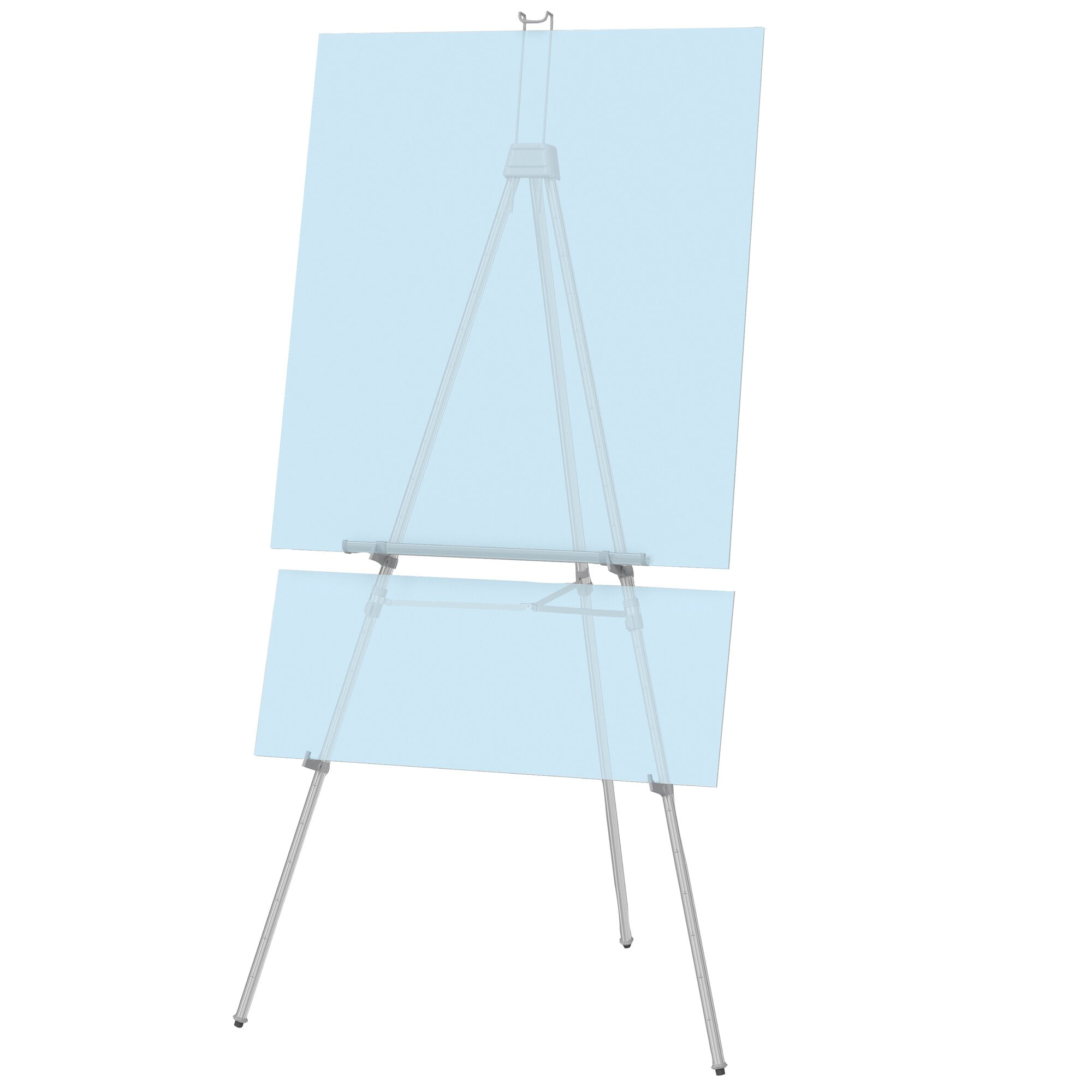 Quartet Aluminum Heavy Duty Display Easel, 66" Max. Height, Supports 45 Lbs., Silver