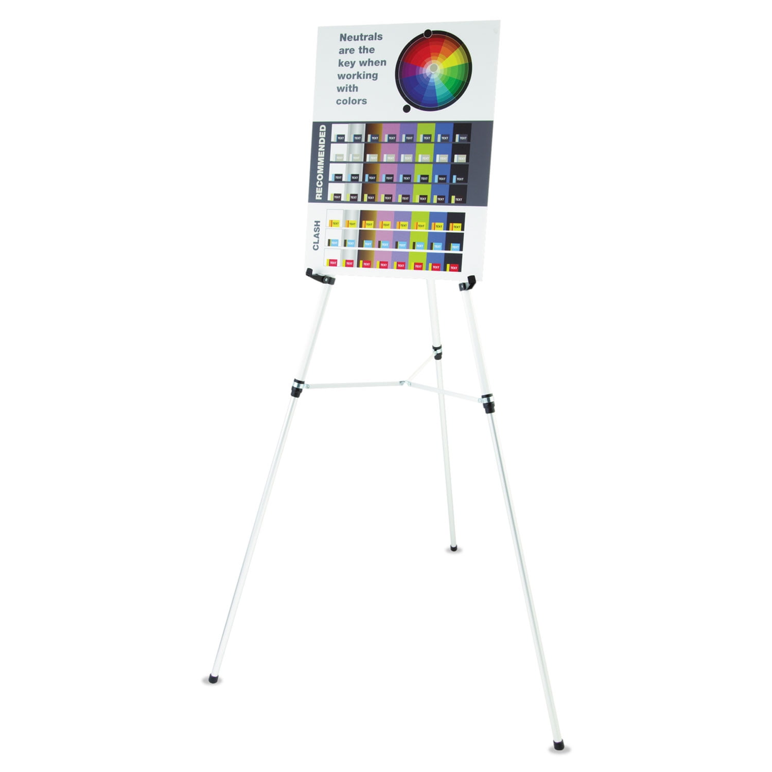 Silver Adjustable Aluminum Telescopic Floor-Standing Easel Stand