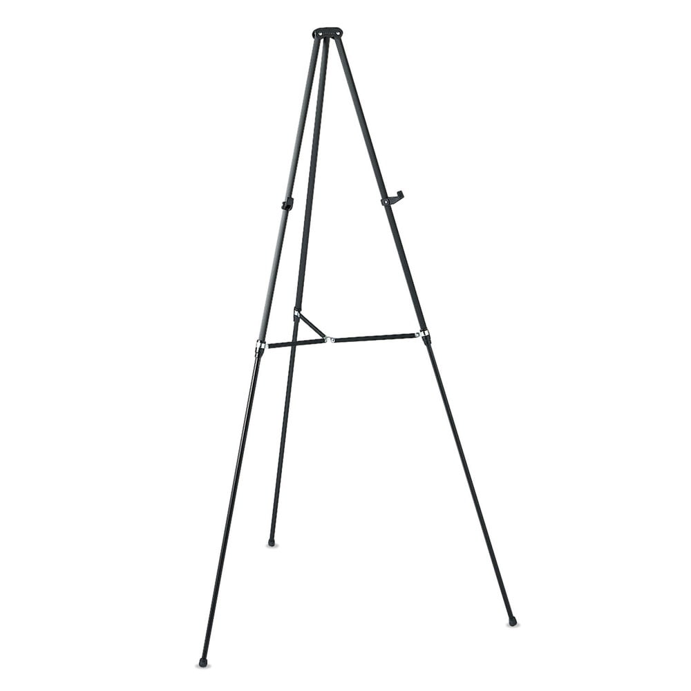 Black Adjustable Aluminum and Steel Telescoping Easel Stand