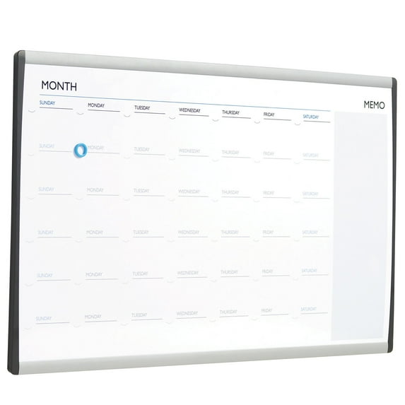 Quartet Arc Cubicle Whiteboard Calendar, 30" x 18", Magnetic, Aluminum Frame