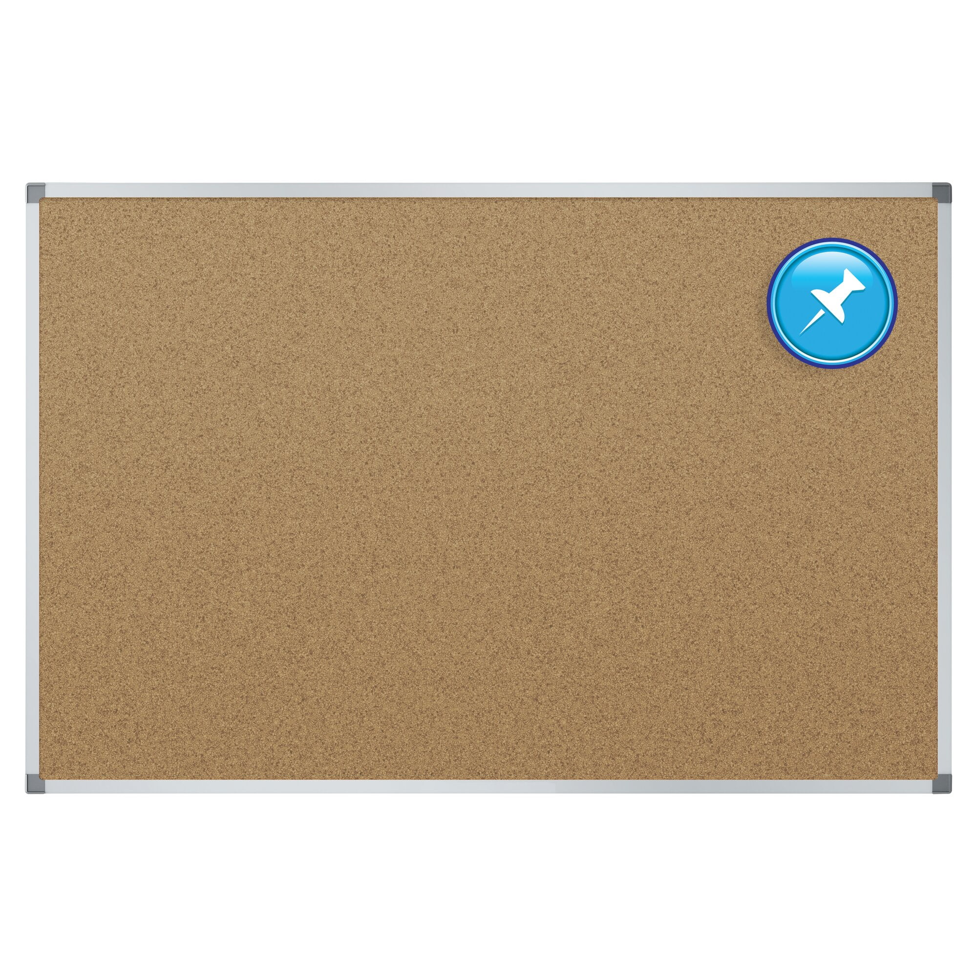 Quartet Basic Cork Bulletin Board 3 x 2 Aluminum Frame - Cork Boards