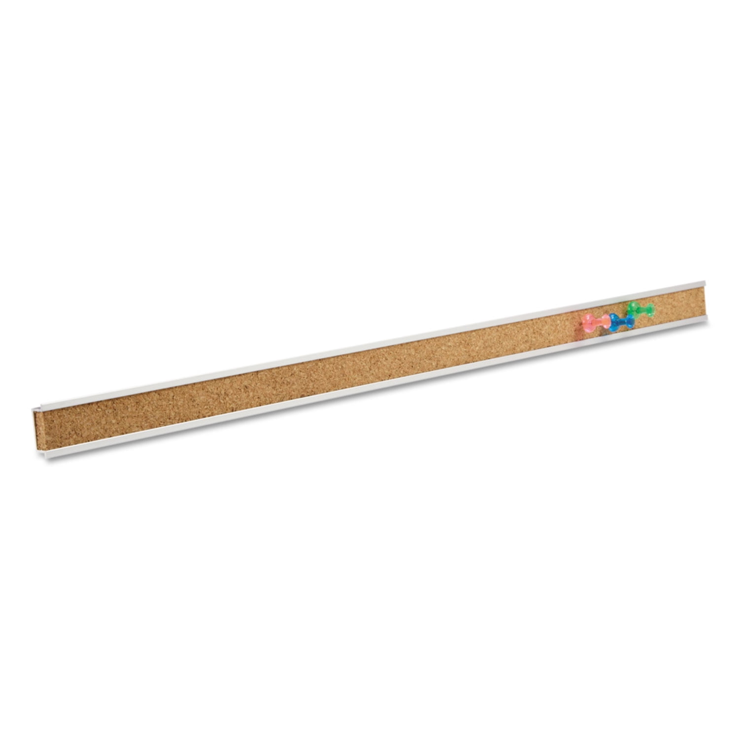 48" Brown Cork Bulletin Board with Silver Aluminum Frame