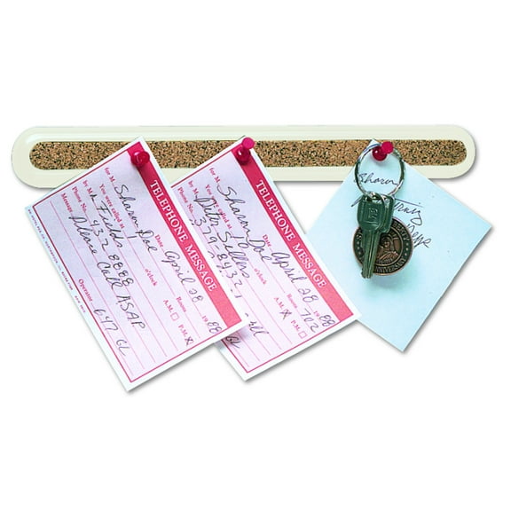 Quartet Bulletin Bar II, 18" Length, Natural Cork w/ Putty Plastic Frame