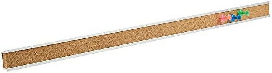 48" Brown Cork Bulletin Board with Silver Aluminum Frame