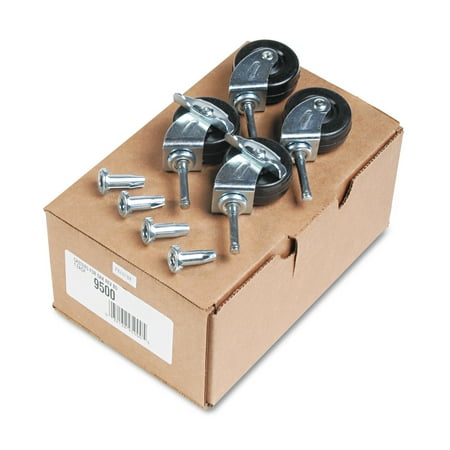 Quartet Casters For Double-Sided Dry Erase Easel w/Oak Stand, Black, 4/Set