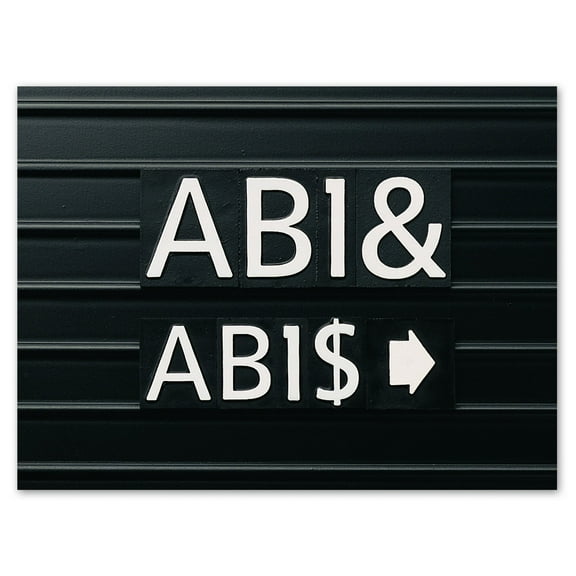 Quartet, QRTM1, Letter Board Characters, 128 / Set, White