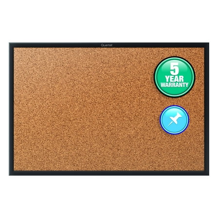 Quartet Classic Cork Bulletin Board 36 x 24 Black Aluminum Frame - Cork Boards
