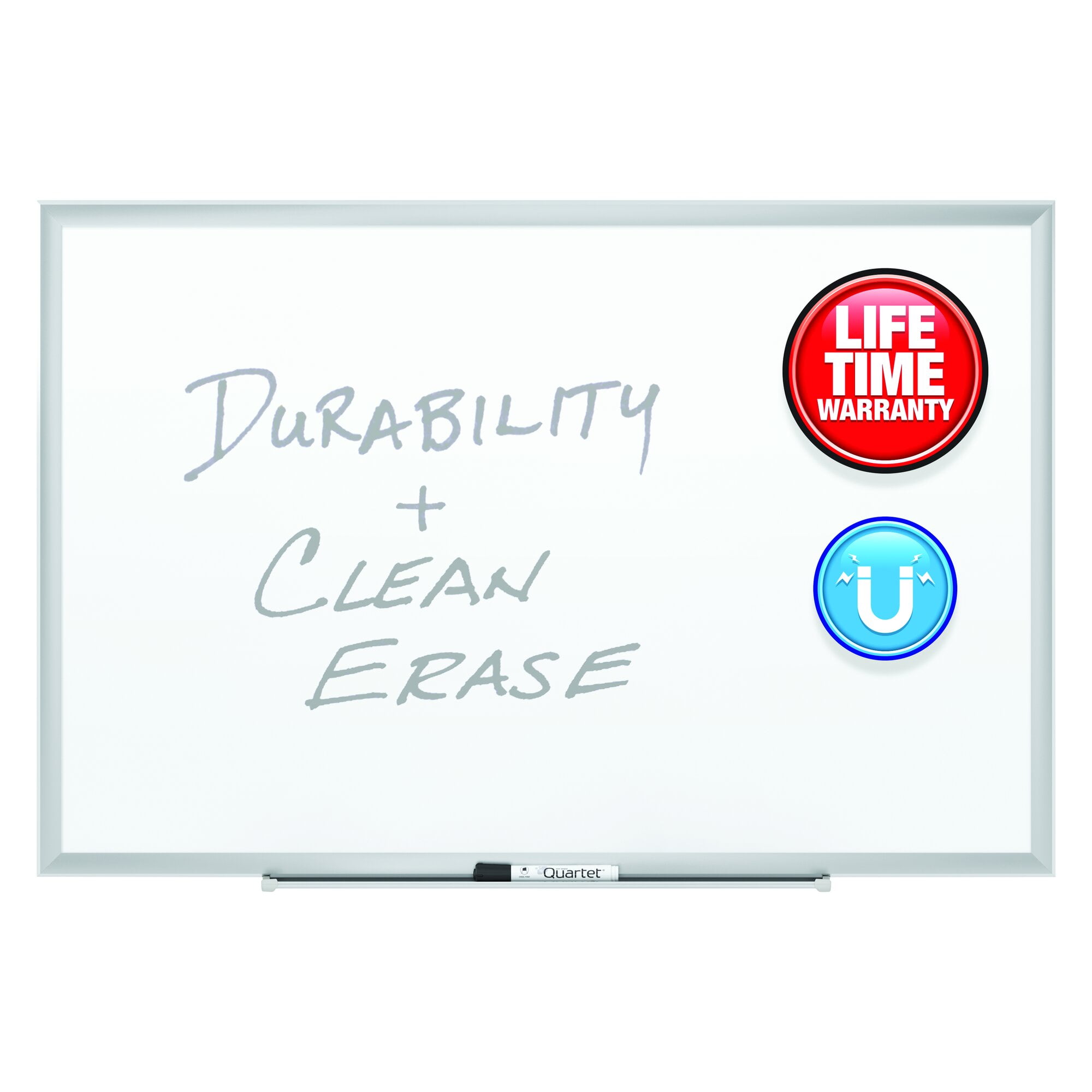Quartet Classic DuraMax Porcelain Magnetic Whiteboard 36 x 24 3 x 2 Silver