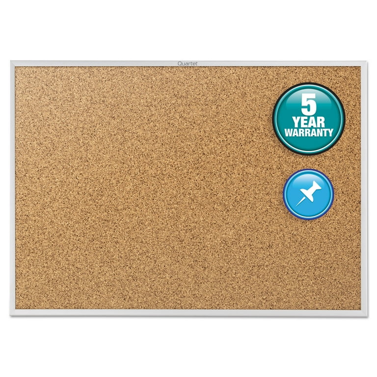 Cork Bulletin Bar, 24 x 1, Brown Surface, Silver Aluminum Frame Cork Bulletin Bar, 24 x 1, Brown Surface, Silver Aluminum Frame