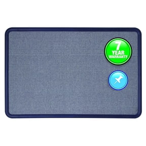Quartet Contour Fabric Bulletin Board, 3' x 2', Navy Frame, Blue Fabric