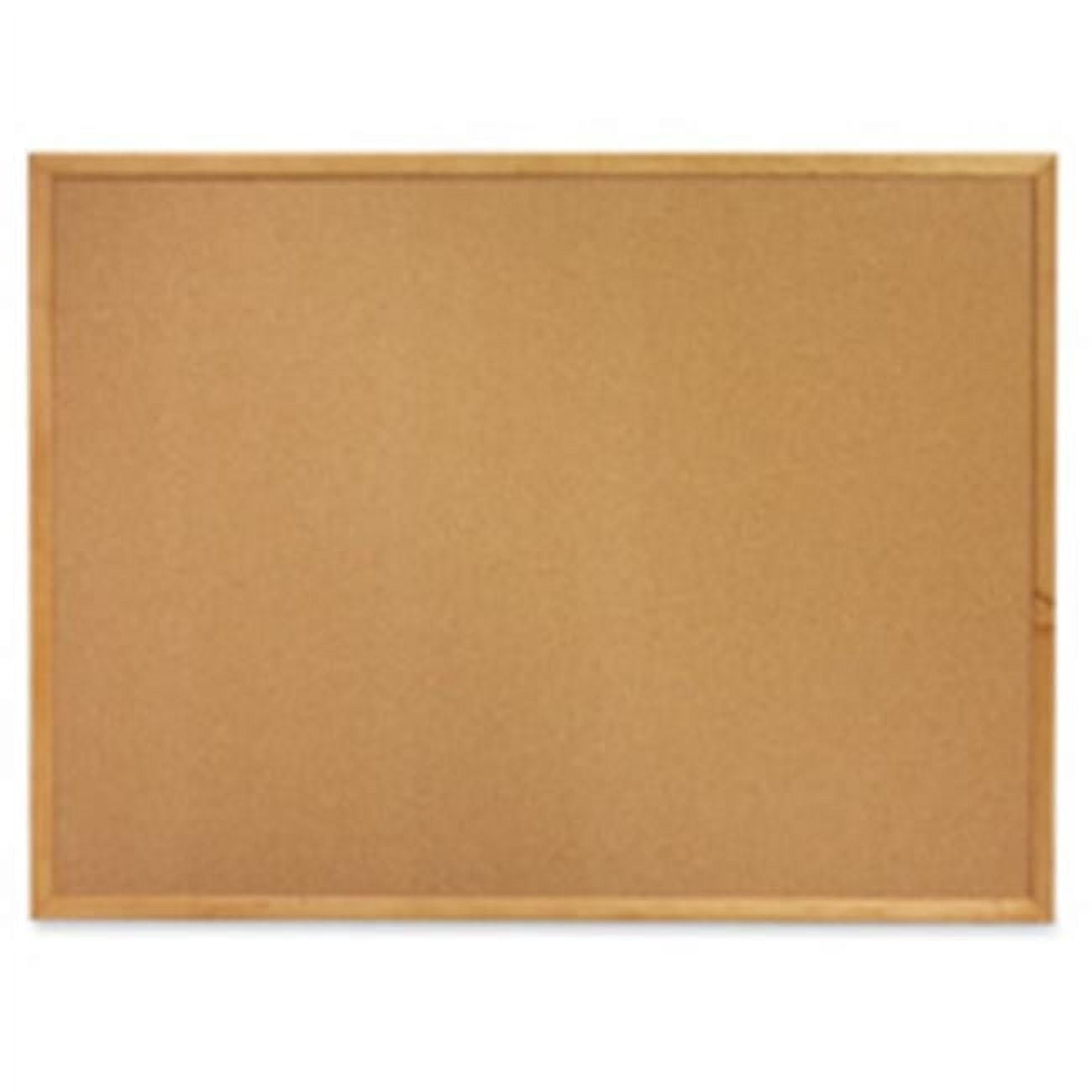 Quartet  Cork Board - 1-.75in. Frame Face - 6ft.x4ft. - Oak Frame-Nat. Finish