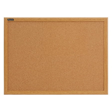 Quartet Cork Bulletin Board 24 x 18 Oak Finish Frame 85212