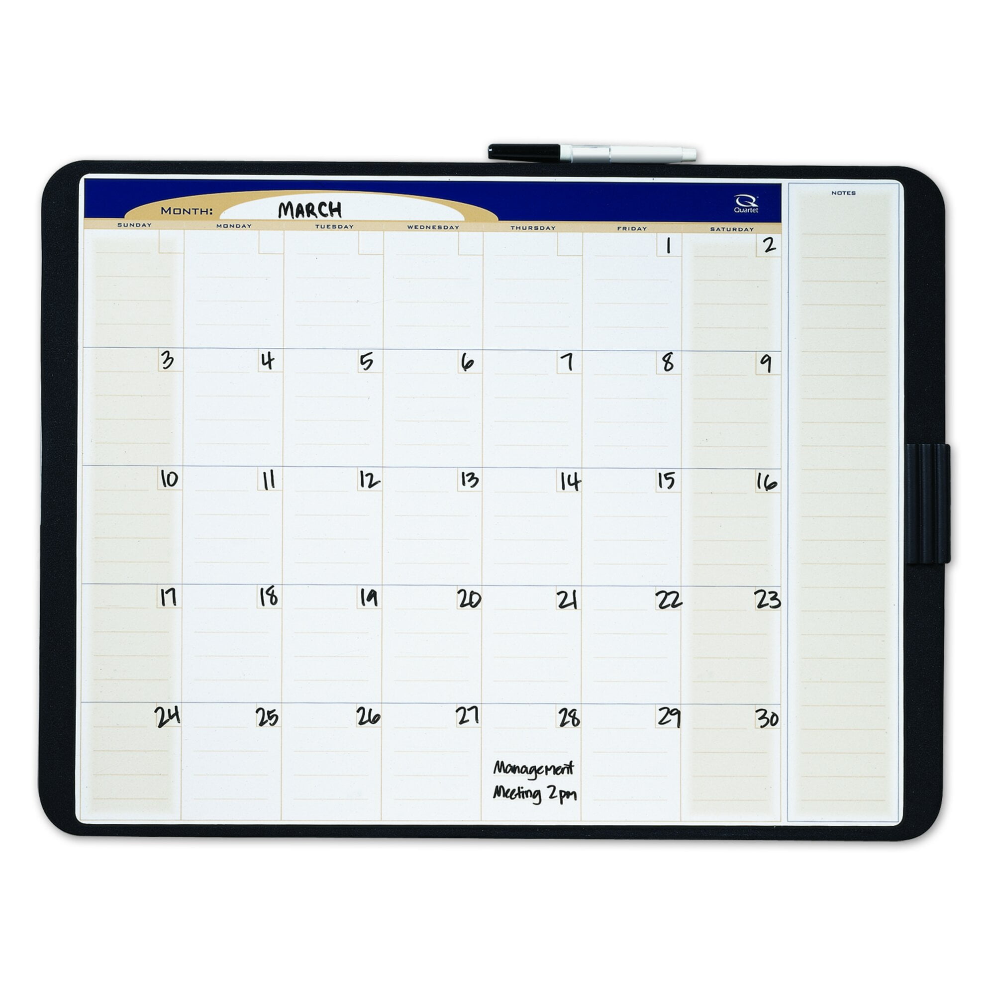 Quartet Designer Tack & Write Monthly Calendar, 23" x 17", 1month Grid