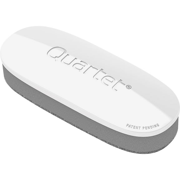 Quartet Dry-Erase Board Eraser - 2" Width x 5" Length - Streak-free, Comfortable Grip, Dustless, Stain Resistant, Magnetic - White, Silver - Foam, Felt - 1Each | Bundle of 5