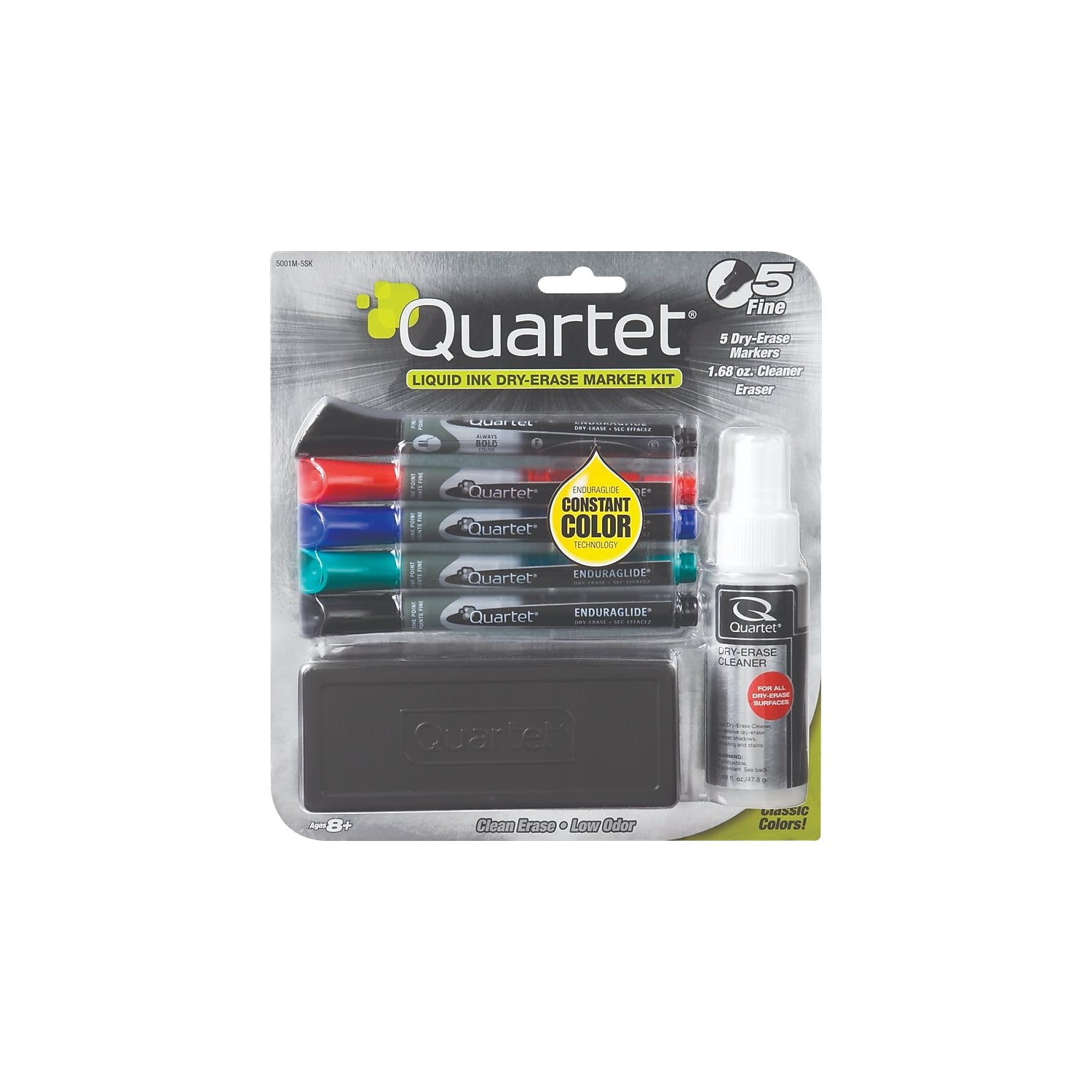 Quartet® EnduraGlide® DryErase Markers, Kit, Fine, Assorted Colors