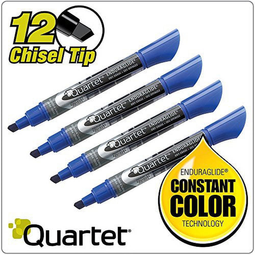 Quartet Dry Erase Markers, EnduraGlide, Chisel Tip, BOLD COLOR, Blue