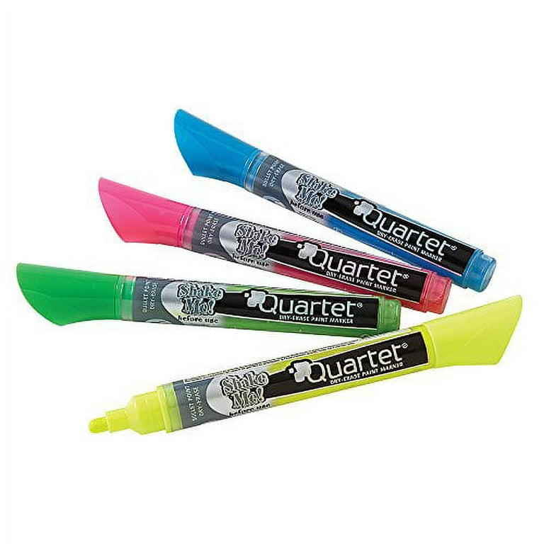 Quartet Dry Erase Markers, Neon, Bullet Tip, Assorted Colors, 4 Pack (79551)