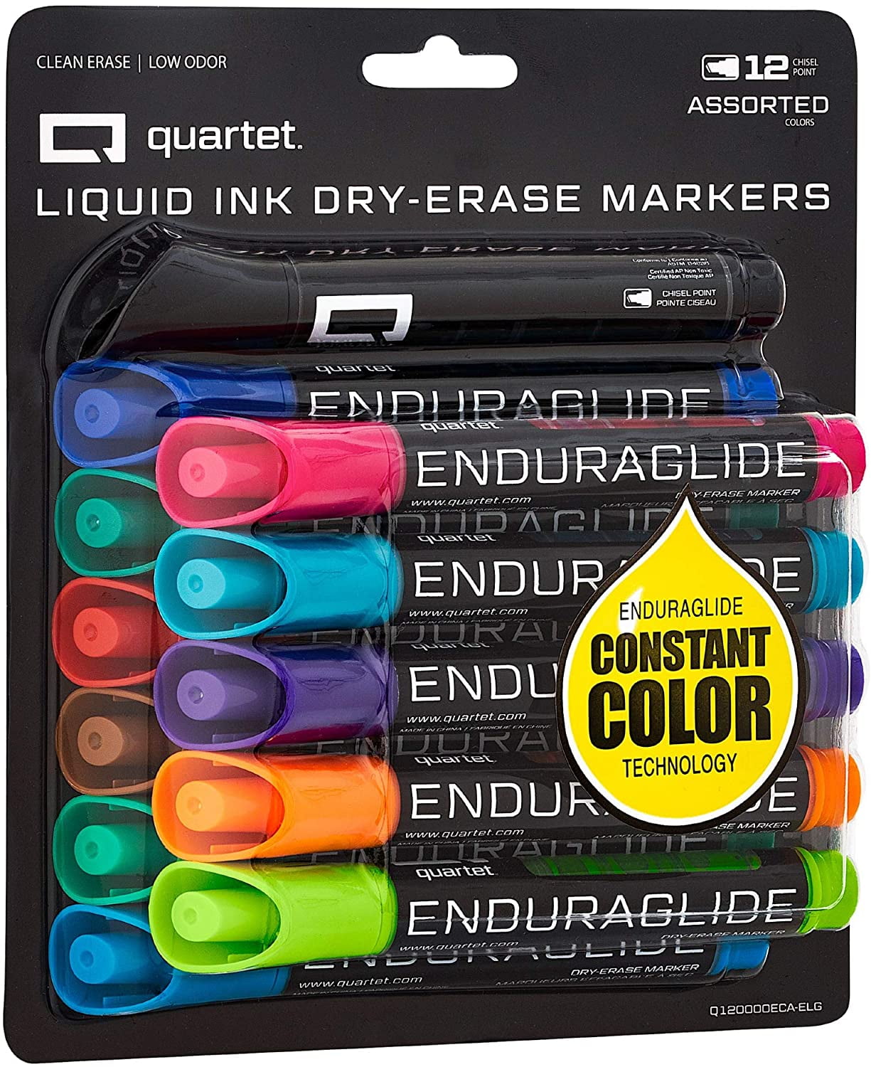 Quartet Super Fine-Tip Dry Erase Marker Set, Blue, Black, Green, Red,  Purple, Yellow, 6 PK