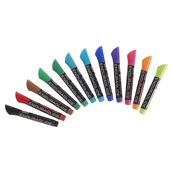 Quartet EnduraGlide Dry-Erase Markers Chisel Tip Assorted Classic Colors 12 Pack