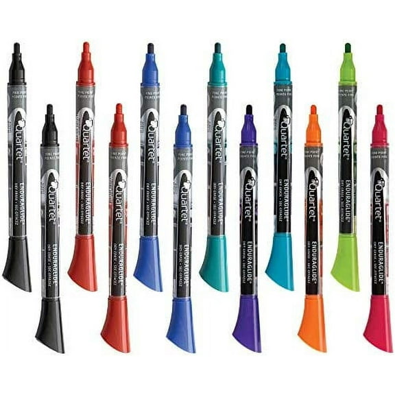 Quartet Dry Erase Markers, Whiteboard Markers, Fine Tip, EnduraGlide, BOLD COLOR, Assorted Classic & Neon Colors, 12 Pack (5001-21M)
