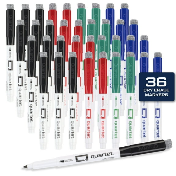 Quartet DryGuard Dry-Erase Markers Fine Tip Assorted Colors 36 Pack - Markers