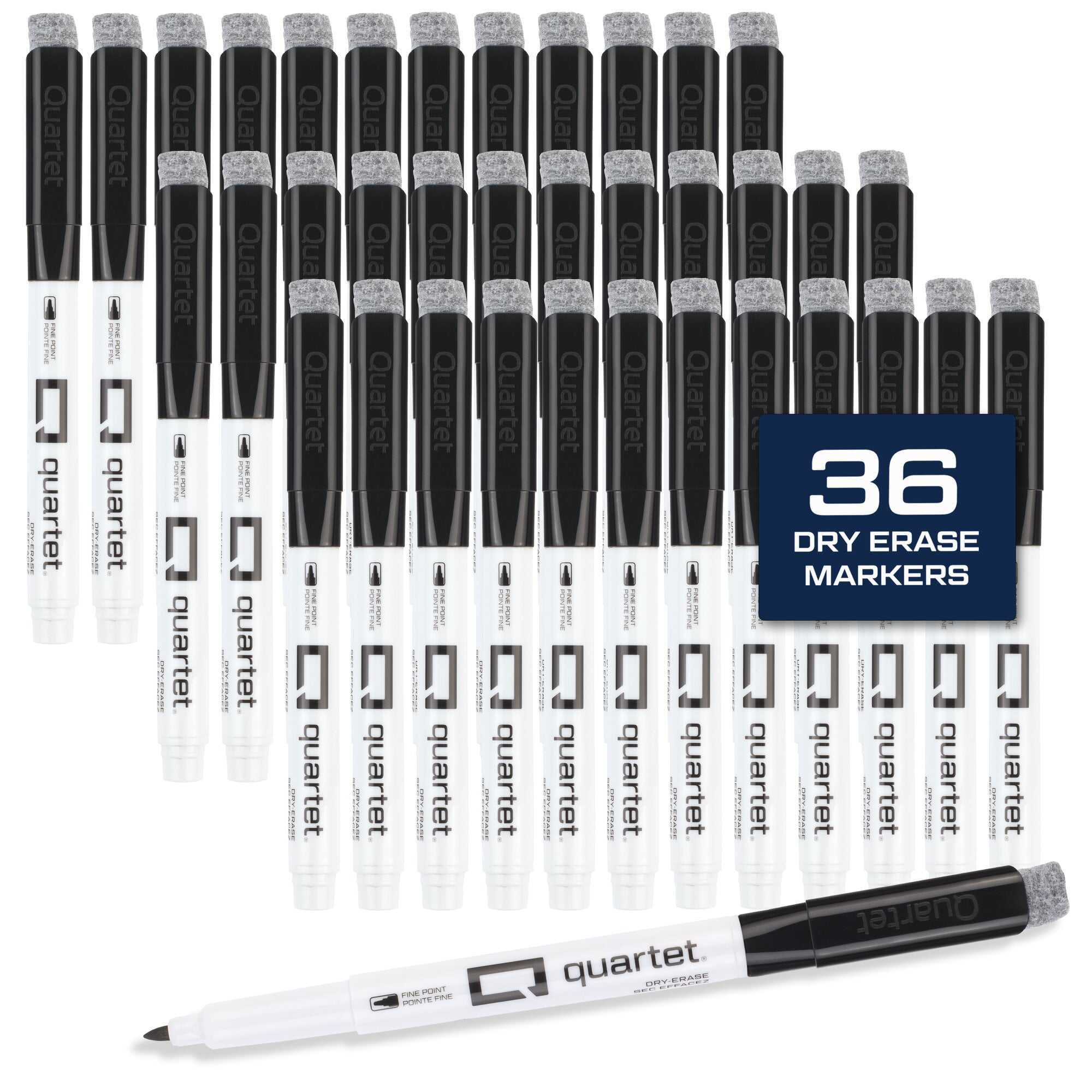 Quartet DryGuard Dry-Erase Markers Fine Tip Black 36 Pack - Markers ...