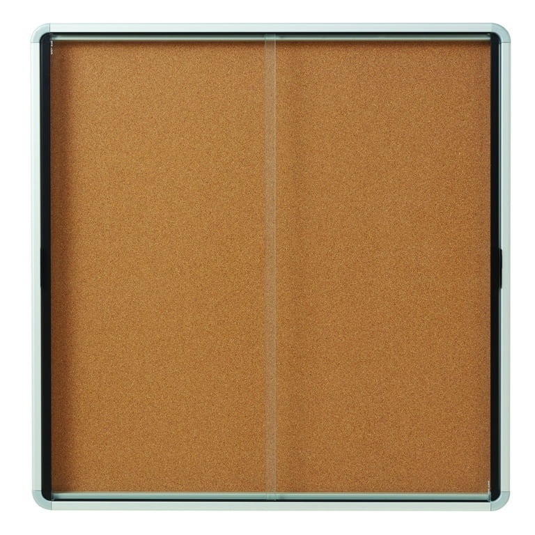 Bulletin Bar I, 18 x 1, Brown Surface, Silver Aluminum Frame Bulletin Bar I, 18 x 1, Brown Surface, Silver Aluminum Frame