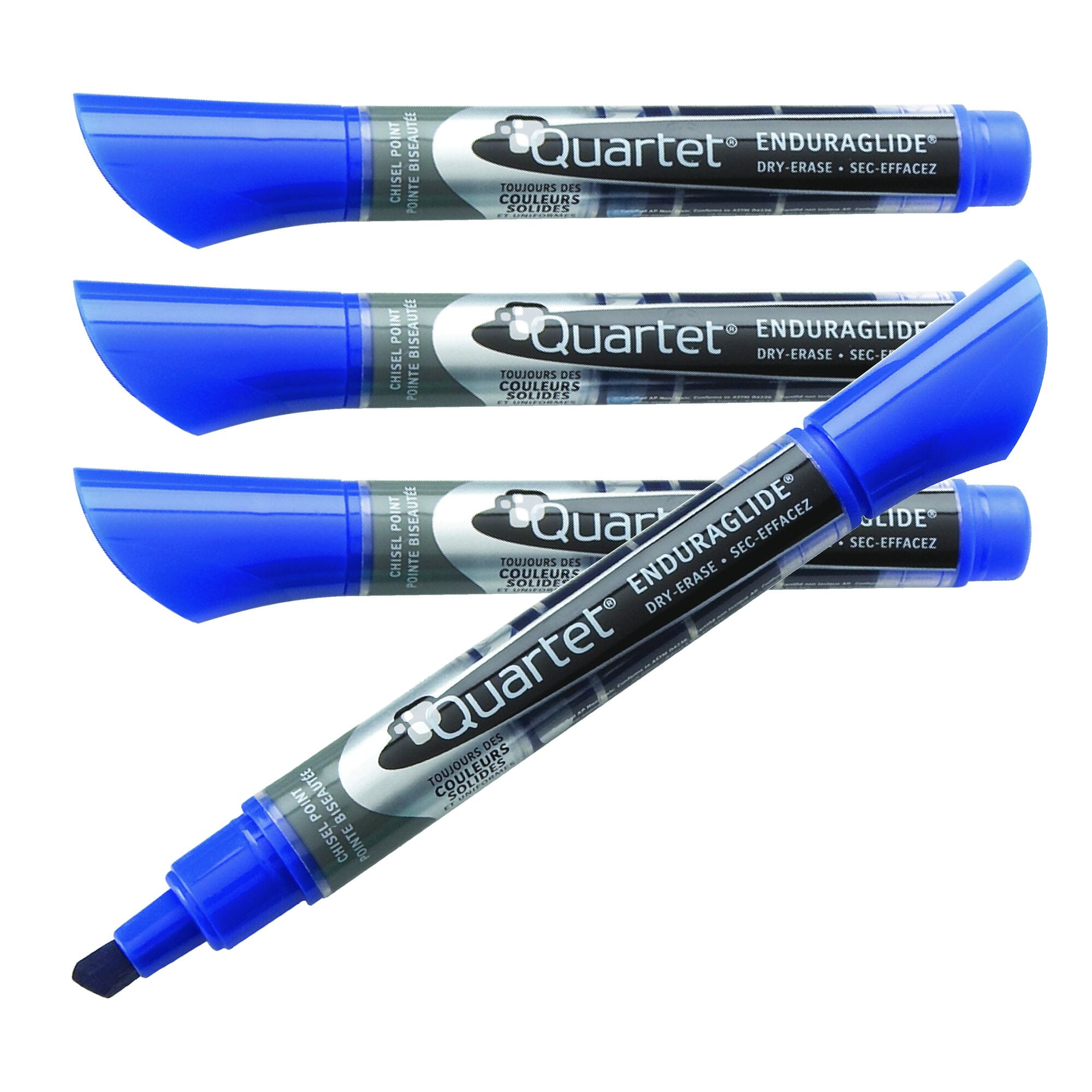 Quartet EnduraGlide DryErase Markers Chisel Tip Blue 12 Pack Dry