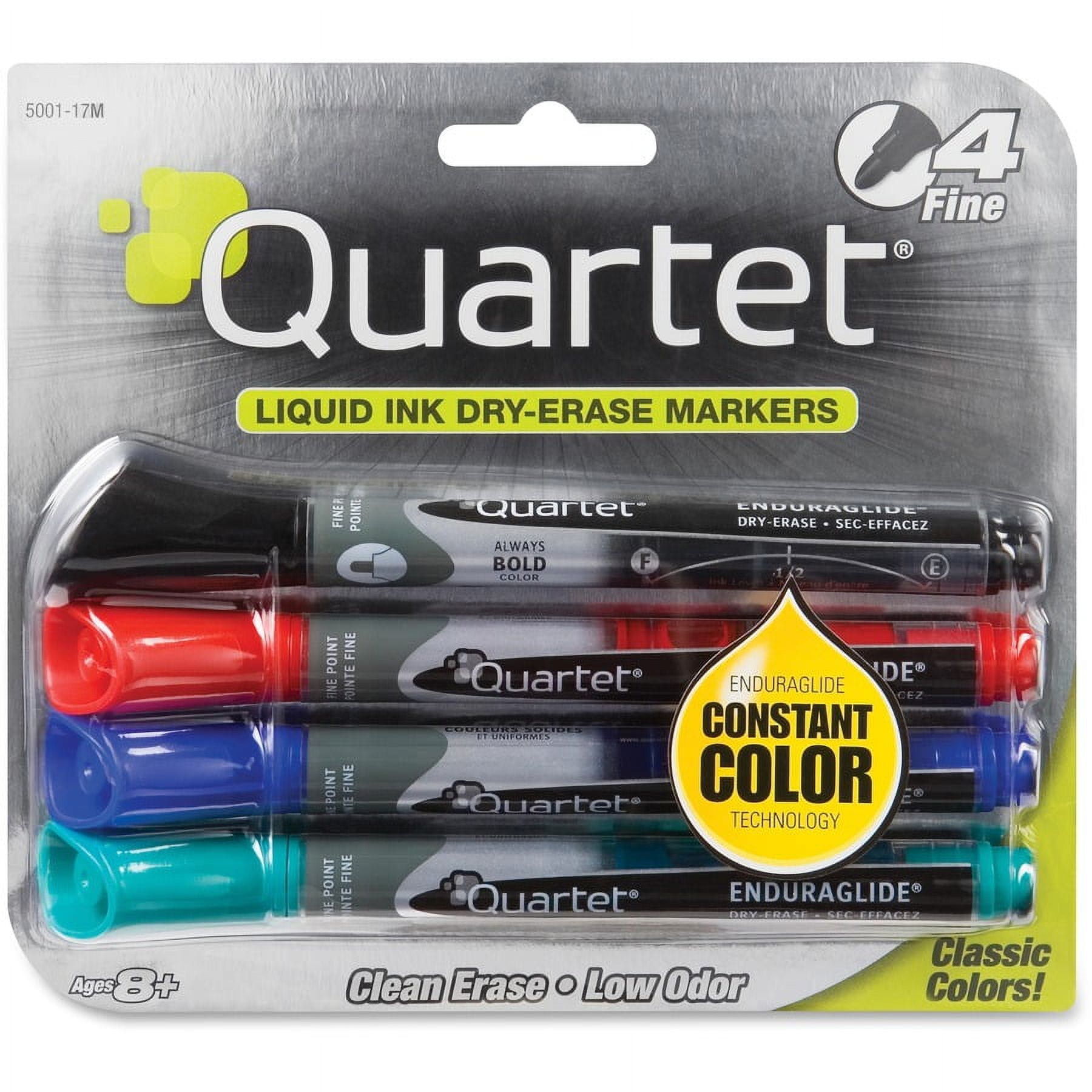 Quartet EnduraGlide Dry-Erase Markers - Fine Marker Point - Red, Green, Black, Blue - 4 / Set Quartet EnduraGlide Dry-Erase Markers - Fine Marker Point - Red, Green, Black, Blue - 4 / Set