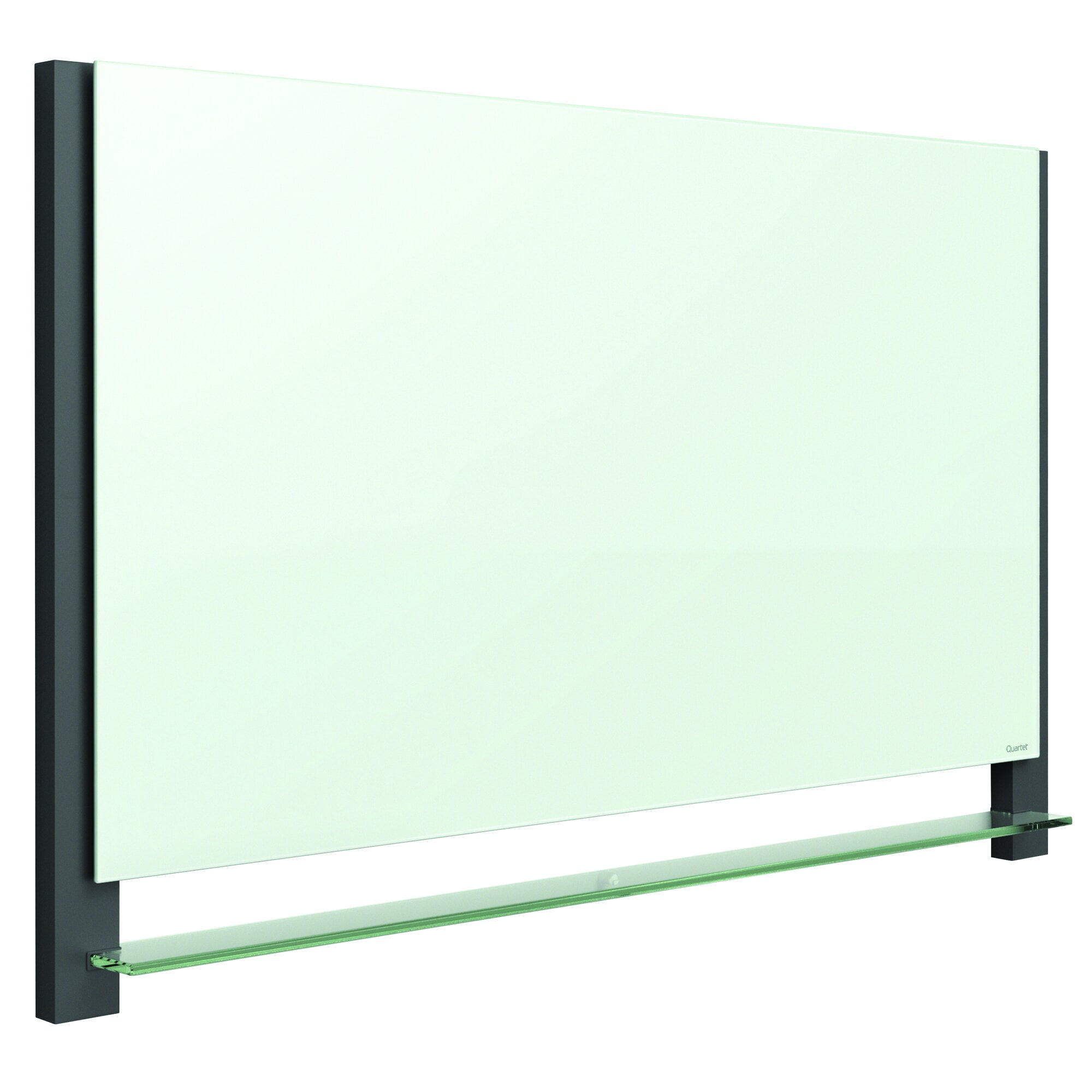 Quartet® Evoque™ Magnetic Unframed Glass Marker Whiteboard, 74" x 42", White/Black