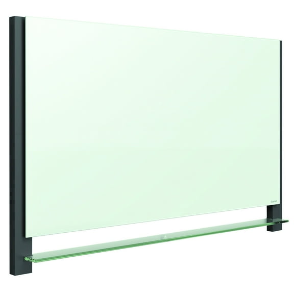 Quartet Evoque Magnetic Unframed Glass Marker Whiteboard, 74" x 42", White/Black