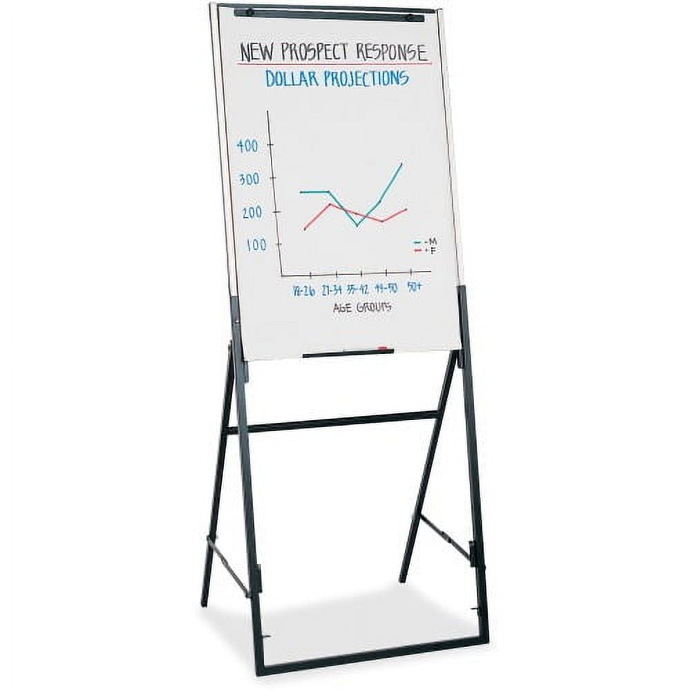 Futura Dry Erase Presentation Easel, 26 x 35, White Surface, Black Steel Frame Futura Dry Erase Presentation Easel, 26 x 35, White Surface, Black Steel Frame