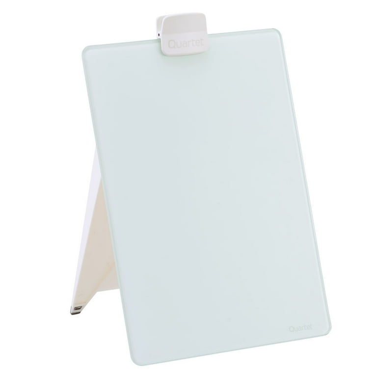 Glass Dry Erase Desktop Easel, 9 x 11, White Surface Glass Dry Erase Desktop Easel, 9 x 11, White Surface