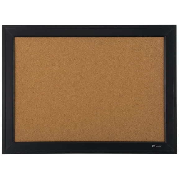 Quartet Home Décor Natural Cork Bulletin Board, 17" x 23", Ebony Frame