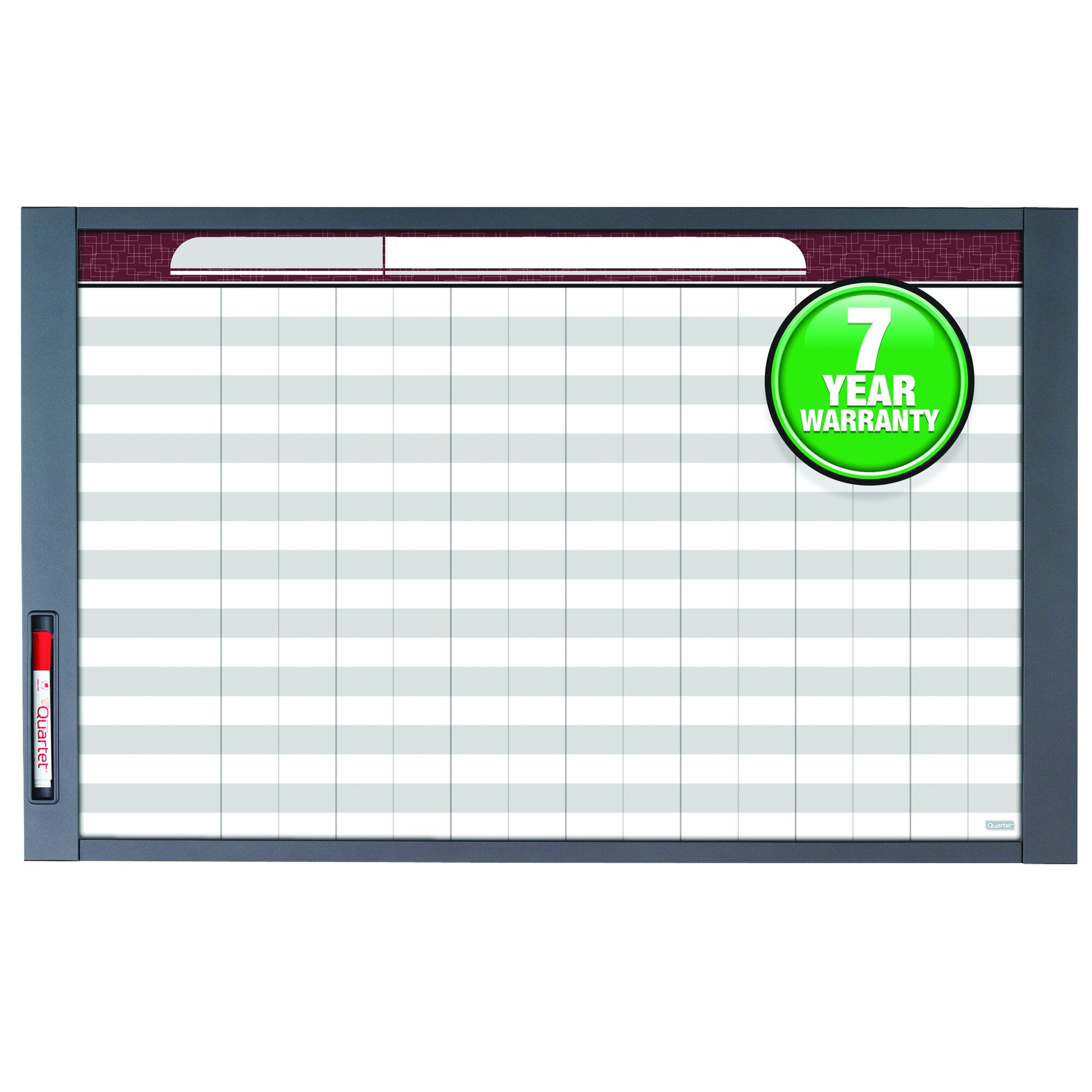 Quartet InView Custom Whiteboard, 37.5" x 23", Total Erase, Graphite Frame