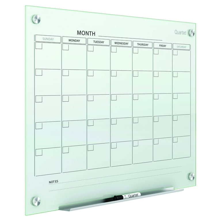 Infinity Magnetic Glass Calendar Board, One Month, 24 x 18, White Surface Infinity Magnetic Glass Calendar Board, One Month, 24 x 18, White Surface