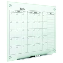 Quartet Infinity Glass Magnetic Calendar Board, 48" x 36" (4' x 3'), White Surface
