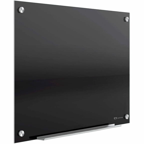 Quartet Infinity Glass Magnetic Dry-Erase Board, 3' x 2’, Black Surface, Frameless (G3624B)