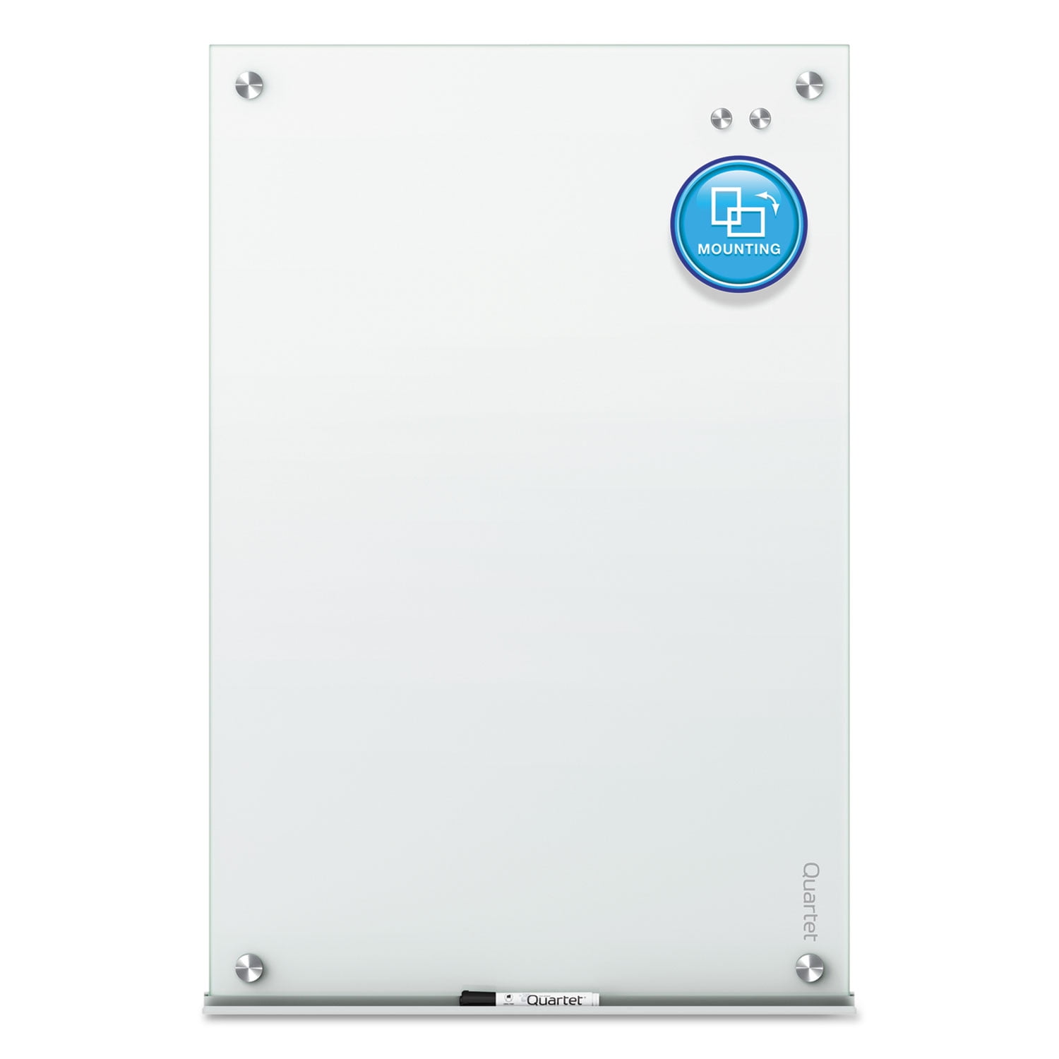96" x 48" White Magnetic Tempered Glass Whiteboard