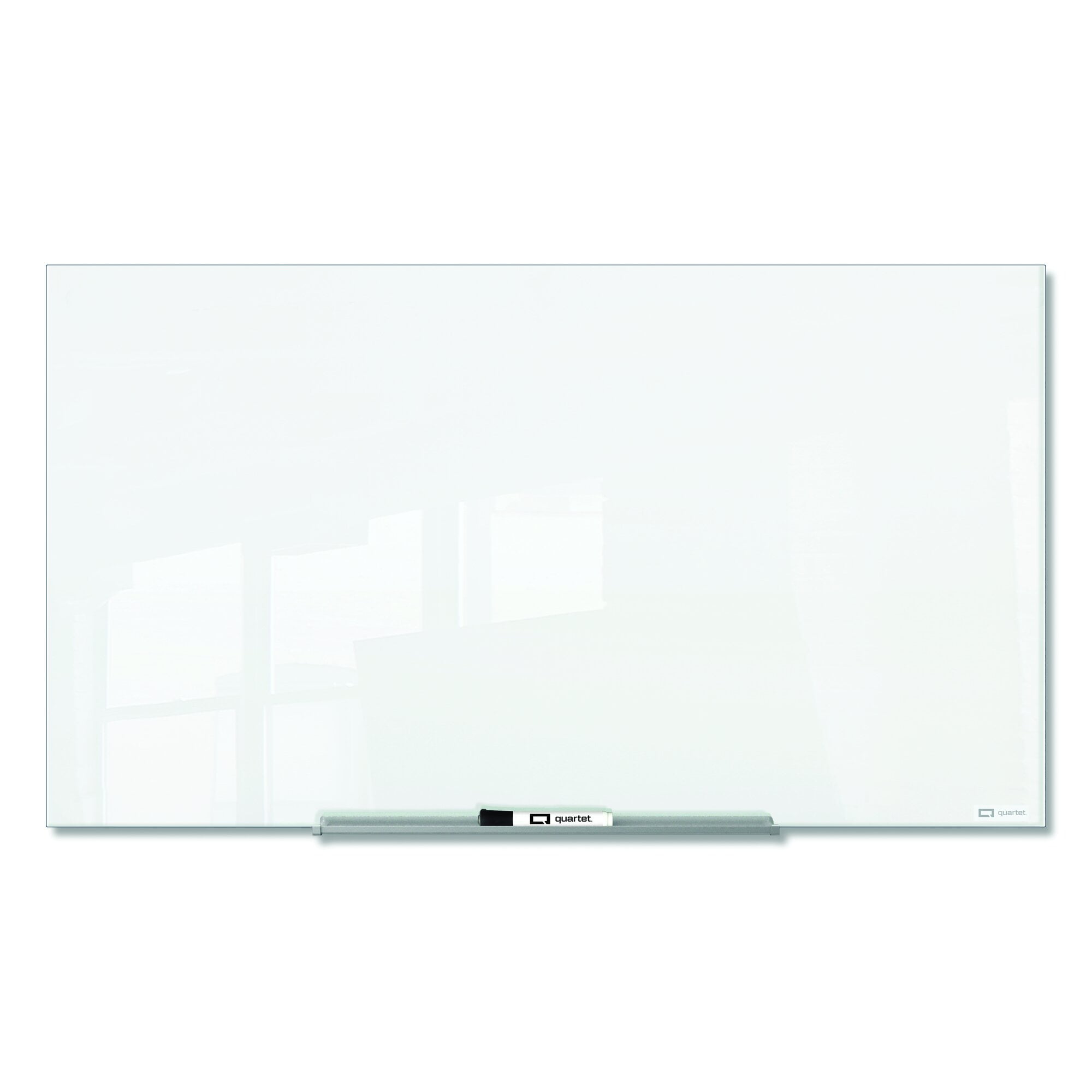 Quartet InvisaMount Magnetic Glass Dry-Erase Board 72 x 48 White Surface